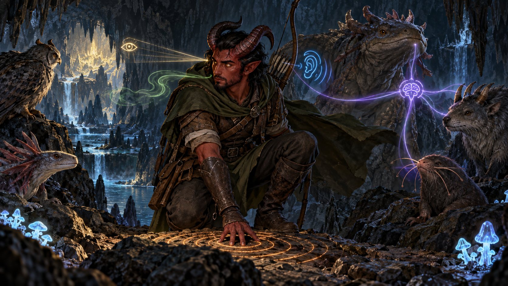 Kiểm lâm tiefling dùng ánh sáng và dấu vết để nhận biết sinh vật