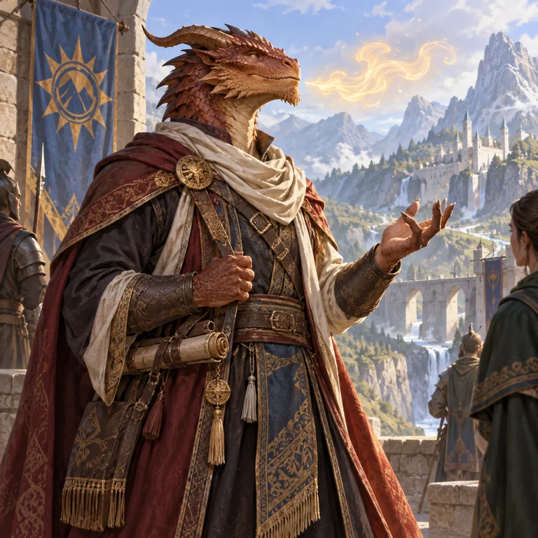 Sứ giả dragonborn biểu diễn hơi thở nguyên tố