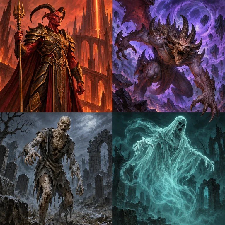 Fiend và undead với hình thái khác nhau