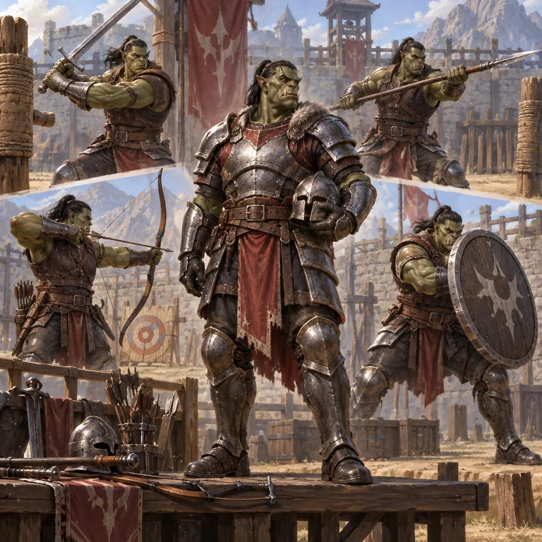 Chiến binh orc luyện nhiều loại vũ khí