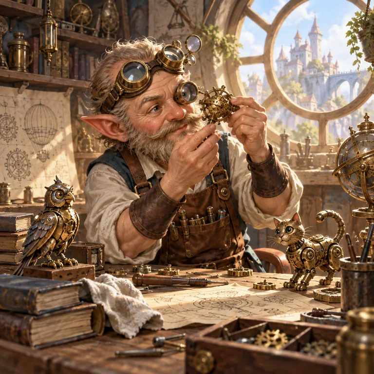 Nhà phát minh gnome trong xưởng cơ khí